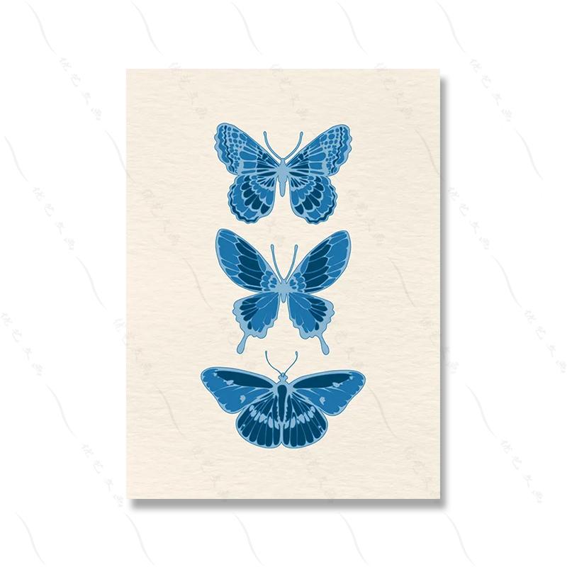 

Свежий синий винтажный покерный билет на стену с изображением дамы и туза, настенная живопись, скандинавские постеры и принты, настенная картина для гостиной, декоративная 21x30cm No Framed