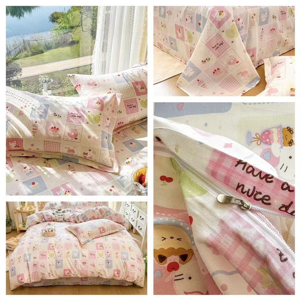 Class A Pure Cotton Bed Sheet, Duvet Cover, and Pillowcase Set – Available in Three-Piece or Four-Piece, All Seasons, Home/Homestay