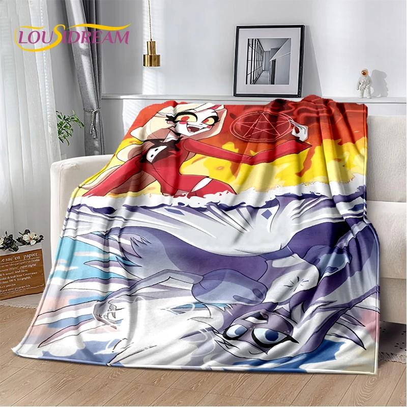2026 H-Hazbin Hotel Charlie Cartoon Soft Blanket,Soft Throw Blanket for Home Bedroom Bed Sofa Picnic Travel Cover Child Gift