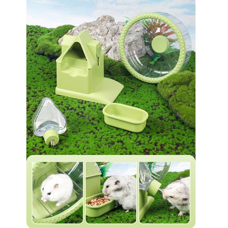Silents Hamster Wheel Multifunctional Hamster Wheel Quite Running Spinner Wheel with Water and Food Solution