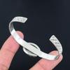 925 Silver Oval Green Swiss Opal Stone New Heart Chakra Sister Bangle Bracelet