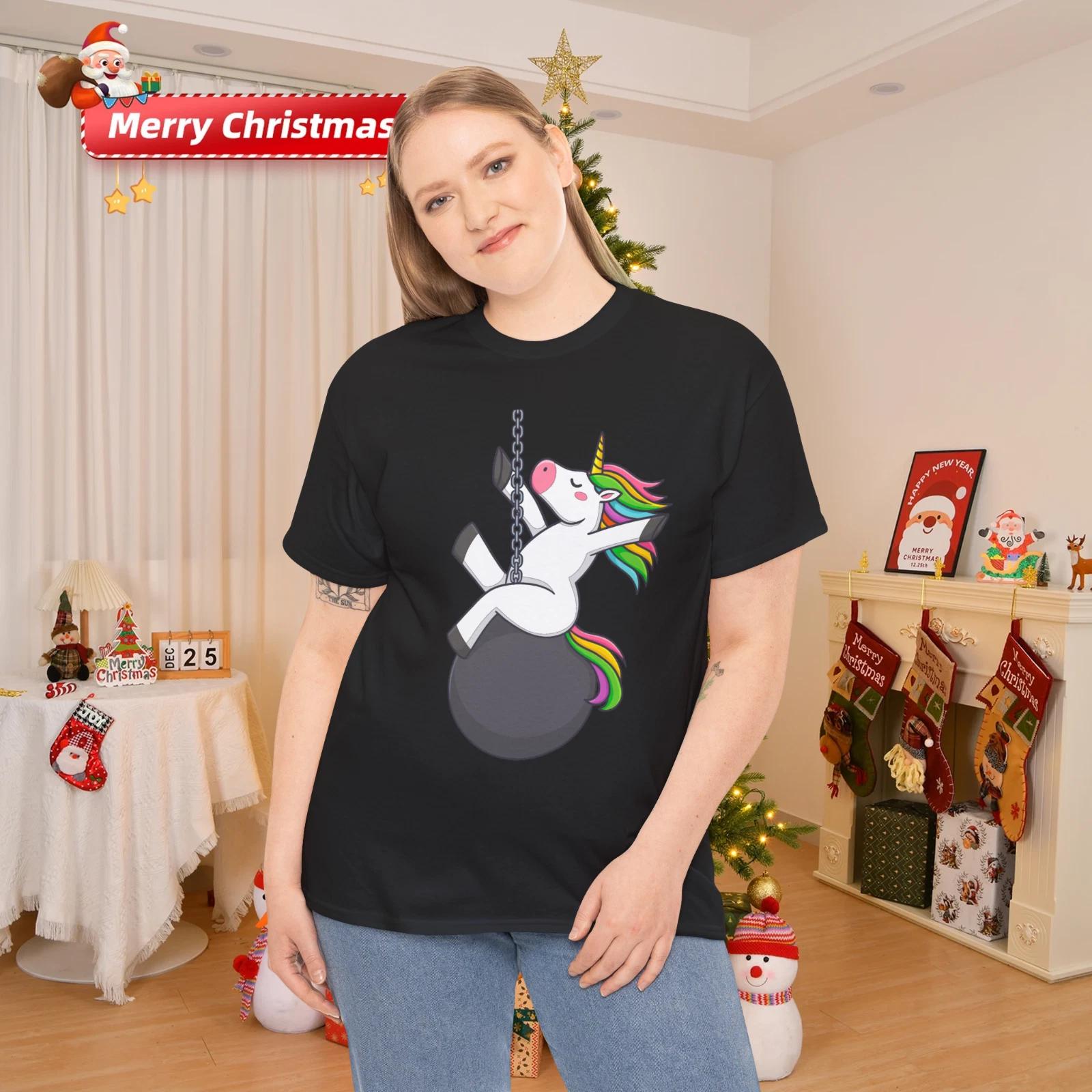 Funny unicorn wrecking ball saying T- Shirt L