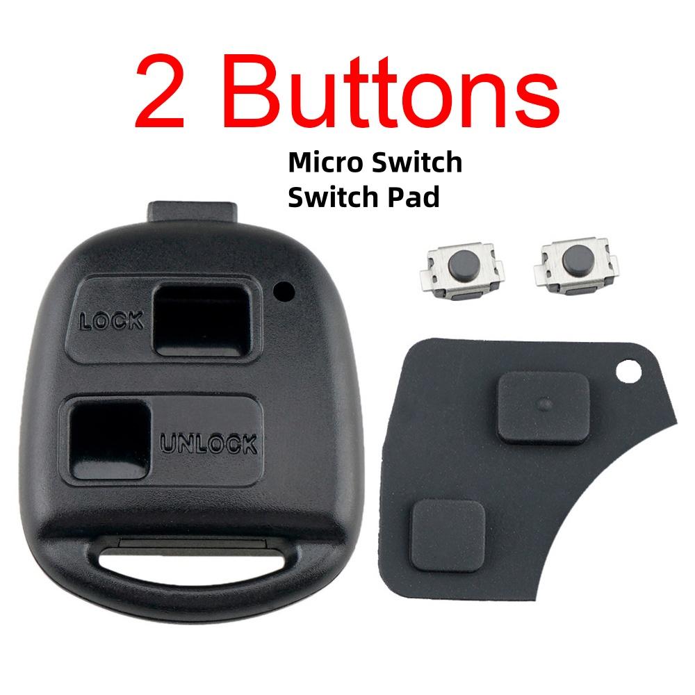 2 Buttons Toy43 Blade Car Remote Key Shell Fit For Toyota With Rubber Button Pad, Serviceable Car Key Housing