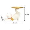 Fortune Cat Statue Chinese Good Luck Decoration with Tray Crafts Party Gift Feng Shui