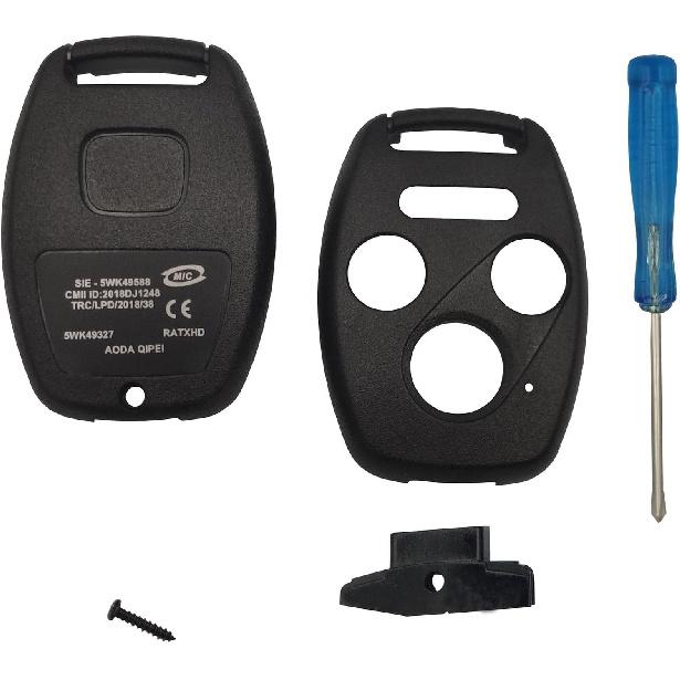 Replacement for 3+1 Buttons Keyless Entry Remote Honda Key Fob Case Fit for Honda 2008-2012 Accord 2006-2013 Civic EX 2009-2015 Pilot Fit for Honda