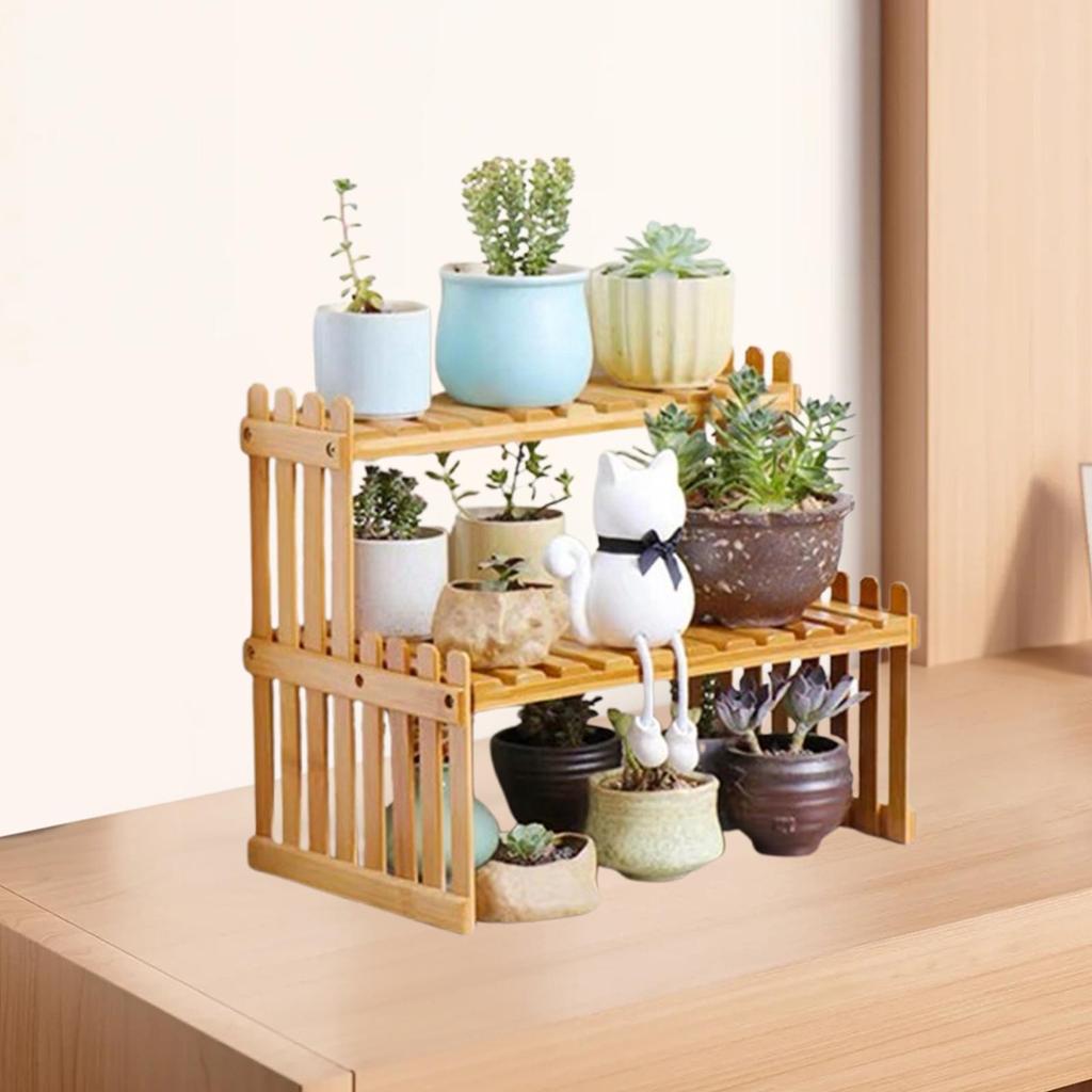 Tabletop Flower Pot Holder Decor Display Rack for Countertop Kitchen Balcony 2