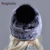 Rabbit Fur Pompom Hat Women's Beanies Winter Natural Fur Warm Knitted Caps for Girls Female Fashionable Elastic Ladies Hats
