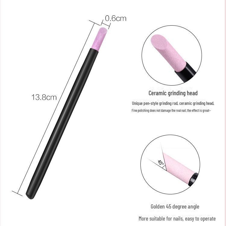 Lešticí pero na nehty z křemenného kamene - nástroj na leštění hran prstů