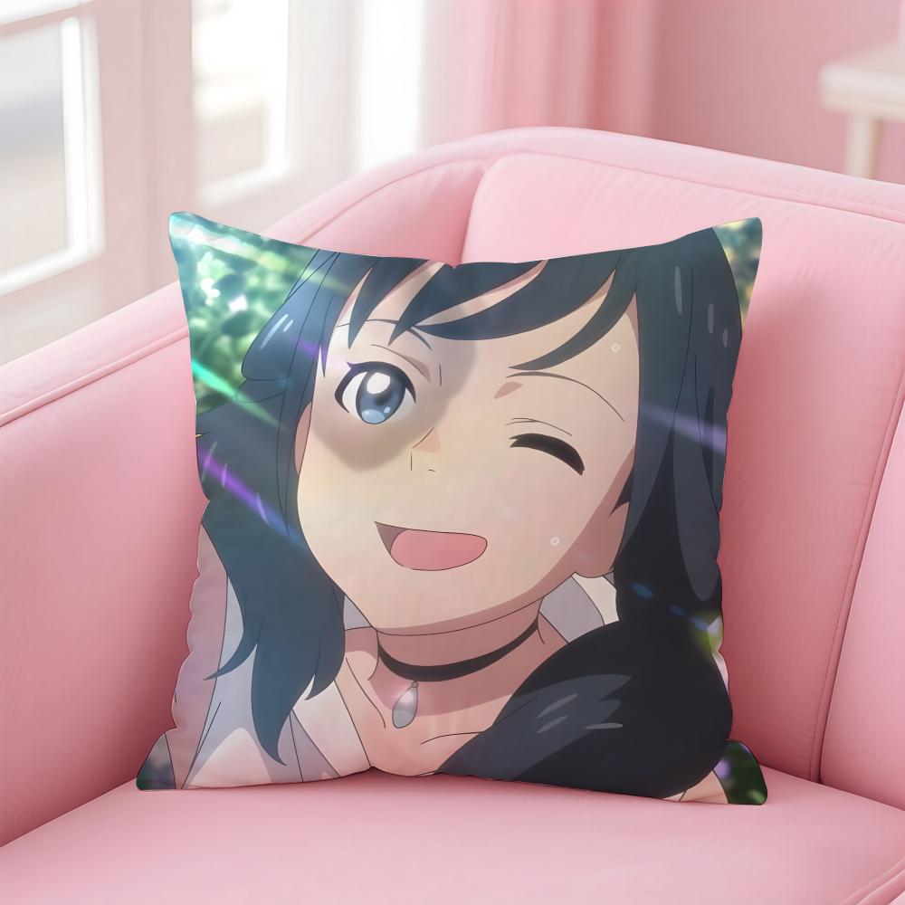 Weathering with You Cushion Cover Comfortable Reversible Pillow Cover Ideal for Car Sofa Bedroom & Beyond