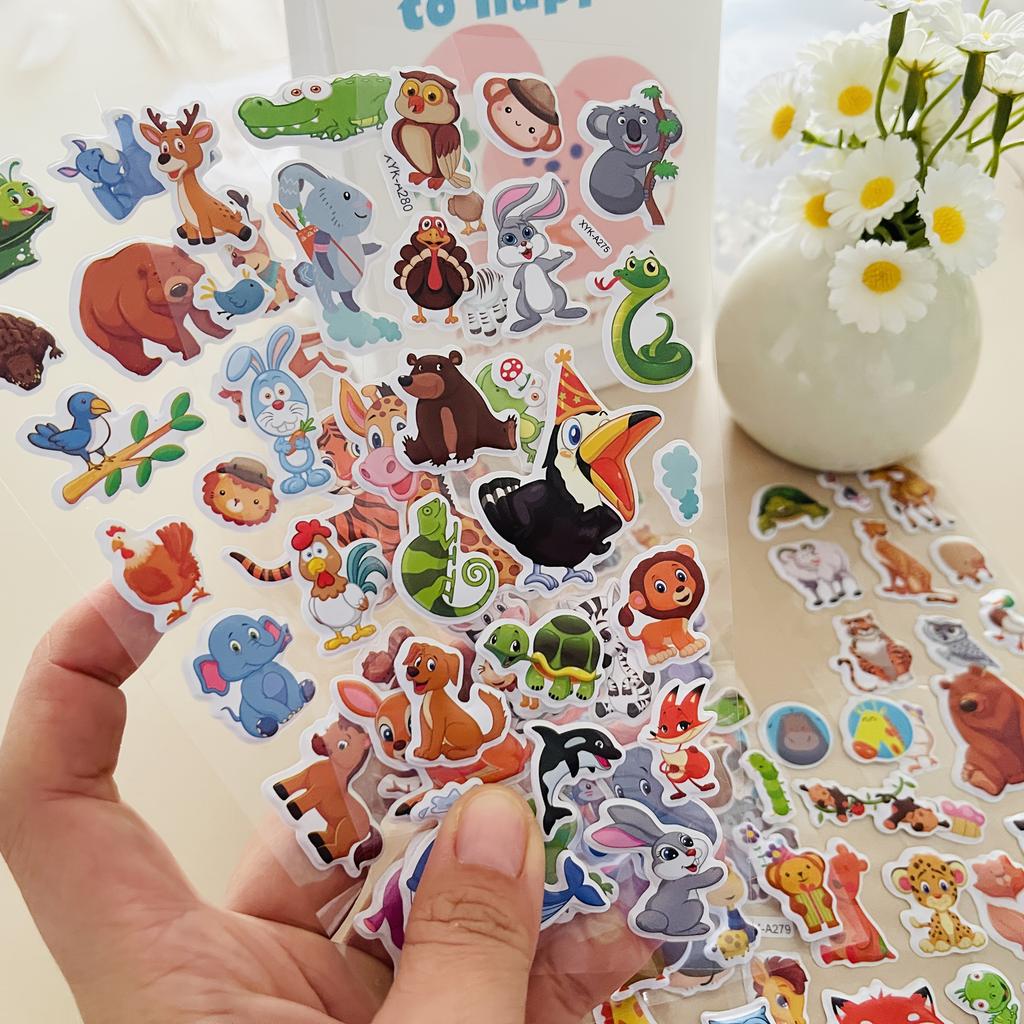 8pcs Wild Animal 3D Bubble Stickers - Deer, Lion & Tiger Decals for Laptop/Water Bottle Crafts | Self-Adhesive Halloween ZSY