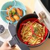 Reusable Air Fryer Baking Tray Silicone Airfryer Liner Oven Mat with Handle Basket Pizza Fried Chicken Grill Pan Mat For Kitchen