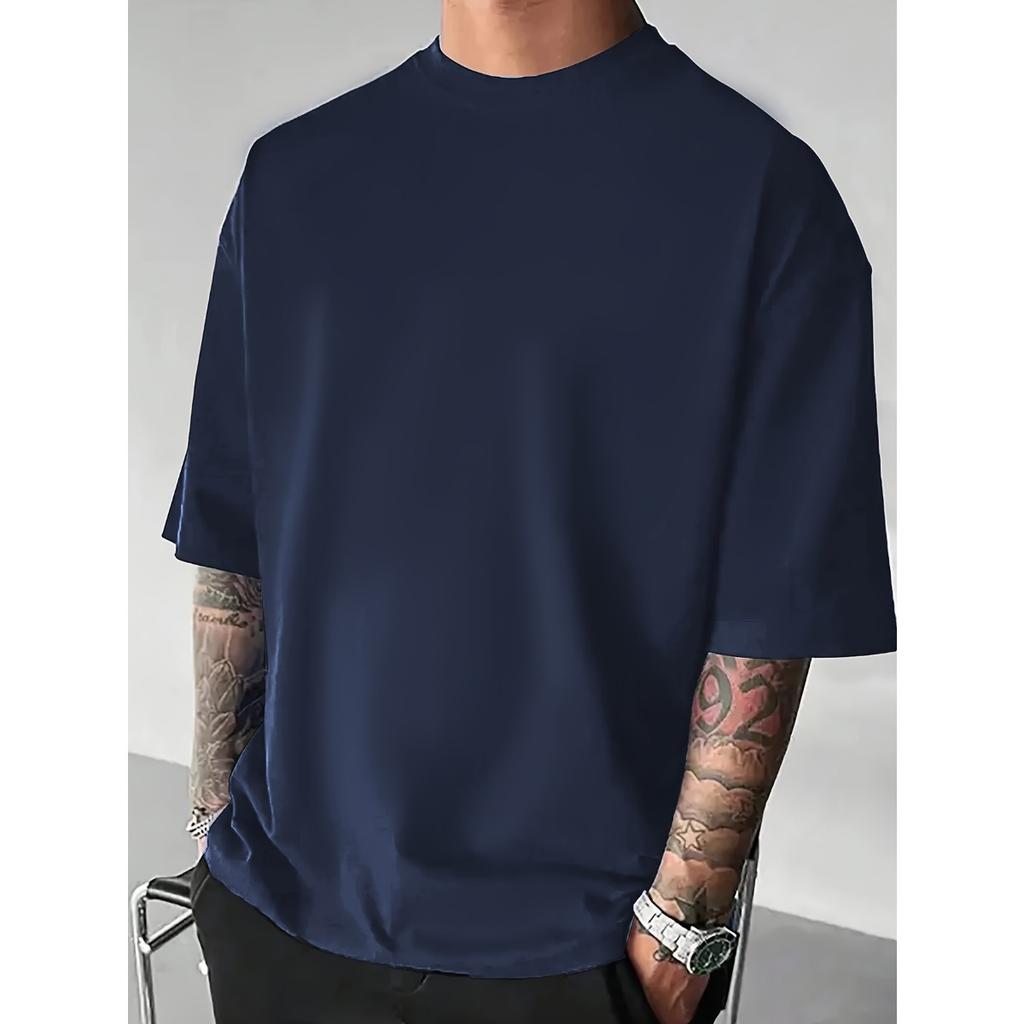 Unisex Měkké Prodyšné Volné Ležérní Tričko - Kulatý Výstřih Krátký Rukáv, Lze Prát v Pračce Letní Venkovní Plážové Oblečení, Pratelné Klasický Všestranný Styl