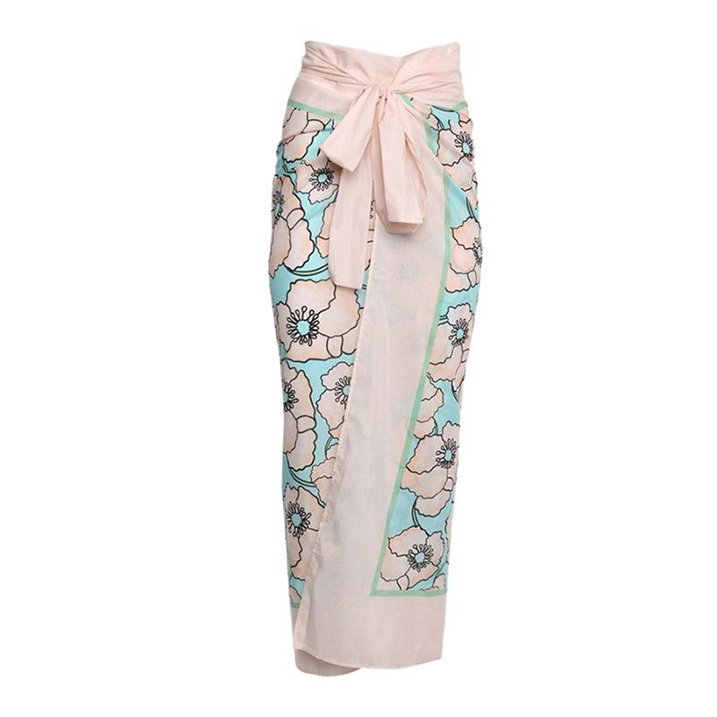 

Европейское и американское праздничное А-силуэтное пляжное платье с принтом и завязками 23017238 One Size розовый