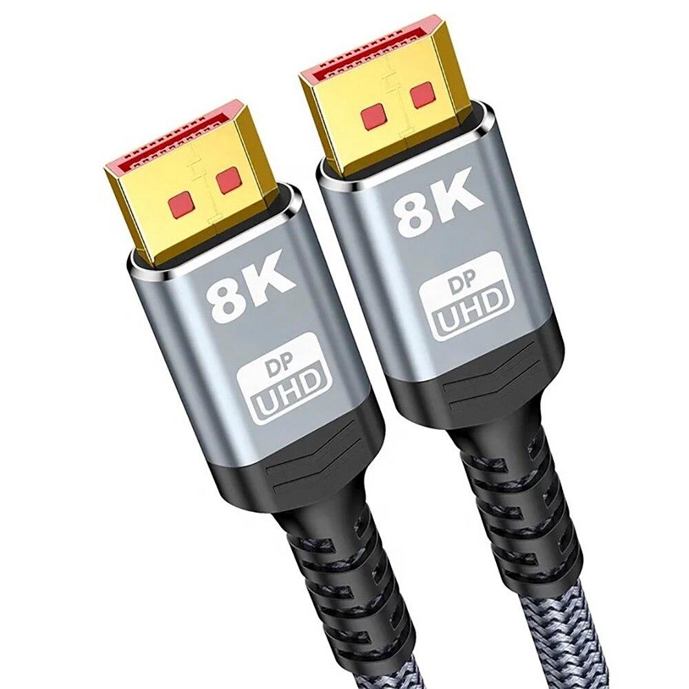 

Кабель Display Port 1.4V DP 8K, кабель 1M - 5M 8K@60Hz 4K@144Hz, аудио- и видеокабель DP-DP «папа-папа» для ноутбука, ТВ-бокса 1m серый