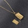 20mm Stainless Steel Engravable Envelope Couple Necklace with Clavicle Chain