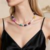 Trendy Resin Bead Chokers Necklace Elastic Cord Fit All Neck Size Great For Parties