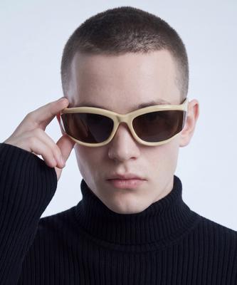 Lukadiseu Lk36 Aero Beige Curved Sunglasses
