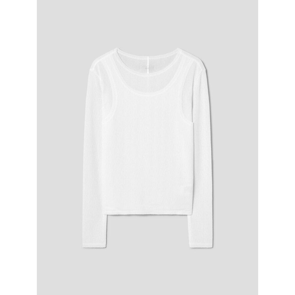 8SECONDS Textured Long-Sleeve T-Shirt White