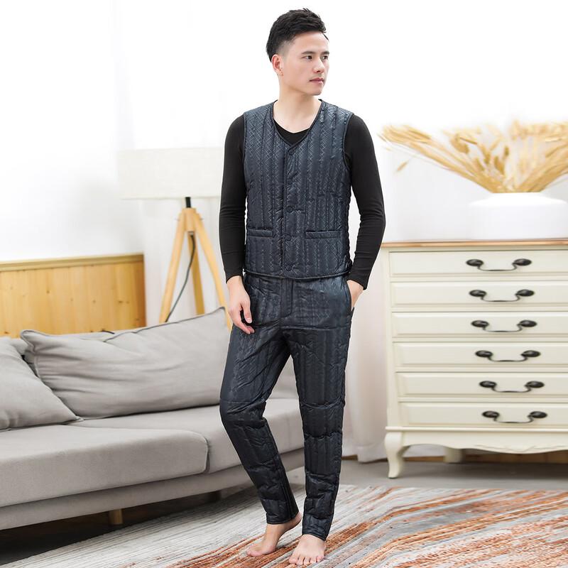 XueZhongFei Men's Elastic Windproof Warm Down Pants