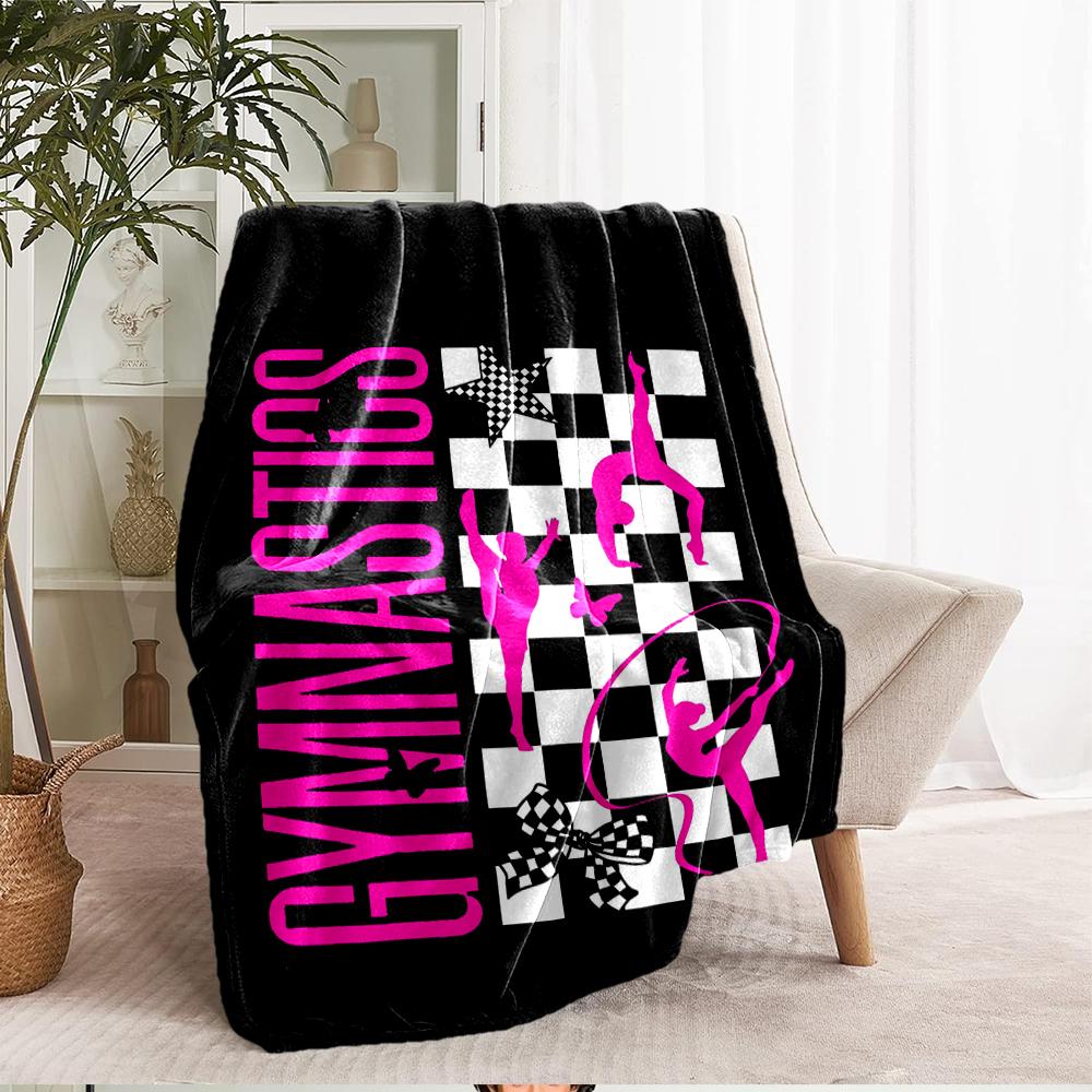 gymnastics Theme Printed Blanket - Perfect for Couch, Bed, Travel & Outdoor Use | Machine Washable, Cozy & Durable.