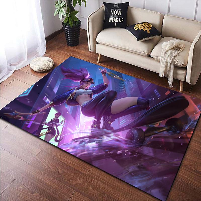 LOL KDA HD Printed Area Large Rug ,Carpet for Living Room Bedroom Sofa Decoration, Non-slip Floor Mats Dropshipping Alfombras