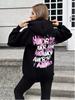 Gothic Couple Letter Print Women's Plus Size Hoodie 