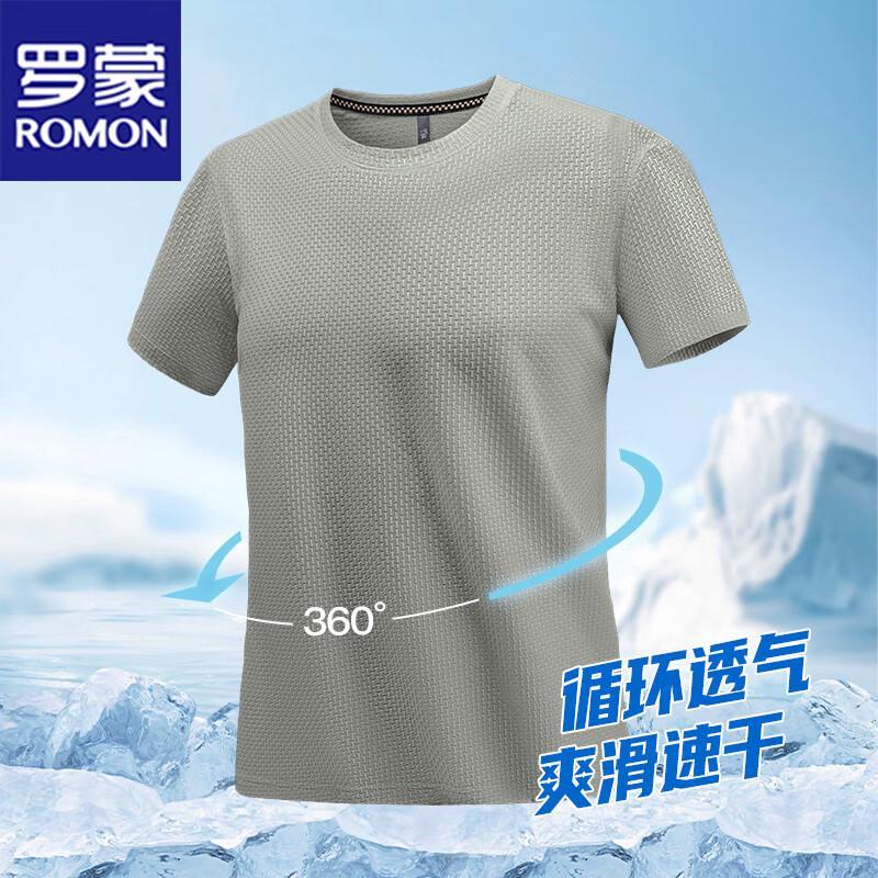 ROMON Men s Casual Ice Silk Short Sleeve T-Shirt L