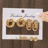 Exquisite Imitation Zircon Rhinestone Stud Earrings Fashion Geometric Metal Twisted Pattern Earrings Women's Trendy Party Zircon