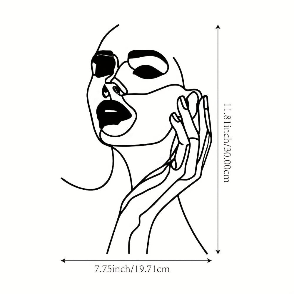 

Elegant Metal Girl Wall Art Iron Sculpture for Indoor Outdoor Modern Farmhouse Living Room Office Patio Balcony Durable 12in