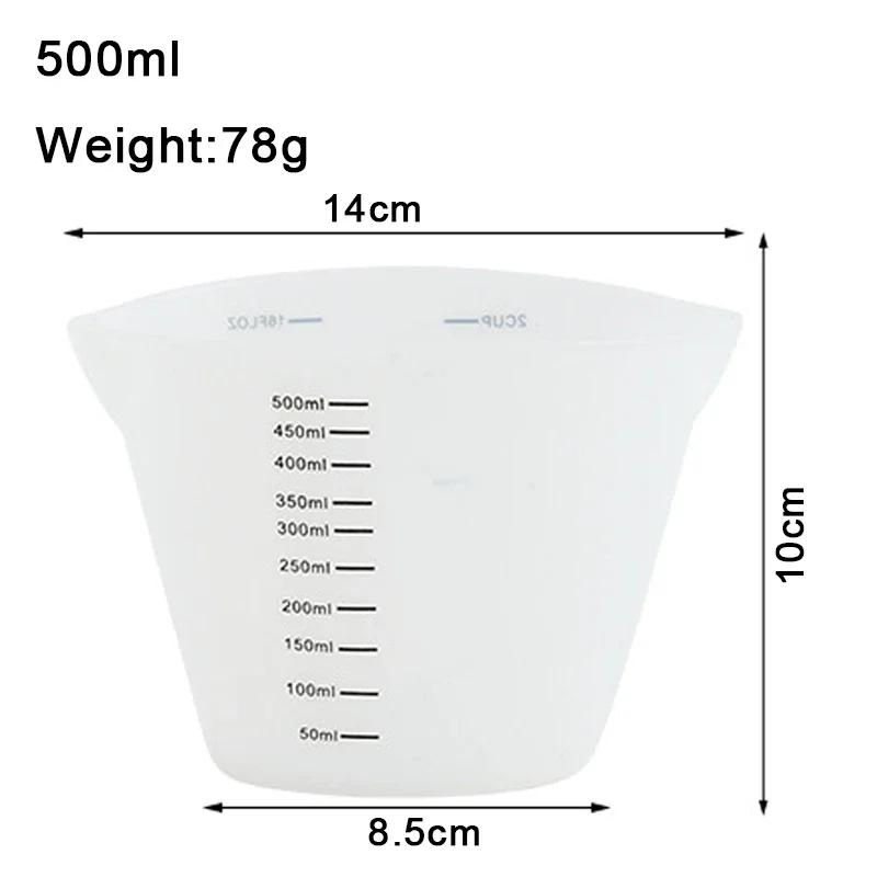 Silicone Measuring Cup With Clear Scale Food Grade Durable Non-stick DIY Cake Epoxy Resin Jewelry Making Kitchen Baking Tools