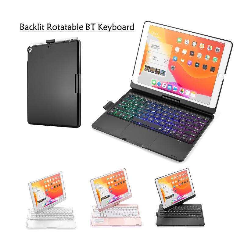 

Colorful Backlit Bluetooth Rotating Keyboard Case for iPad Pro 11 Black