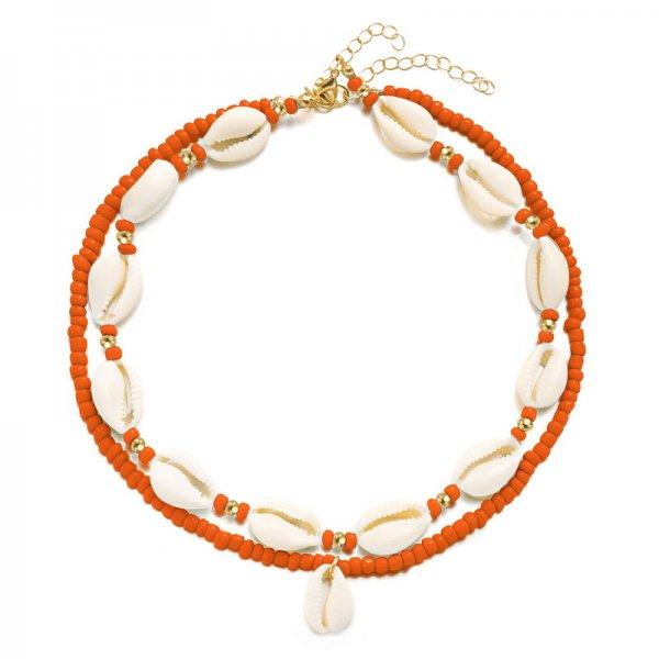 Double Layer Beach Seashell Choker Necklaces Bohemian Natural Shell Short Collar For Women Rope Chain Choker Accessories