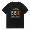 Made In 1990 Retro Breathable Tshirts for Men Funny Tshirt Streetwear New Style Top TShirts Summer Unisex Tops Shirts Gothic