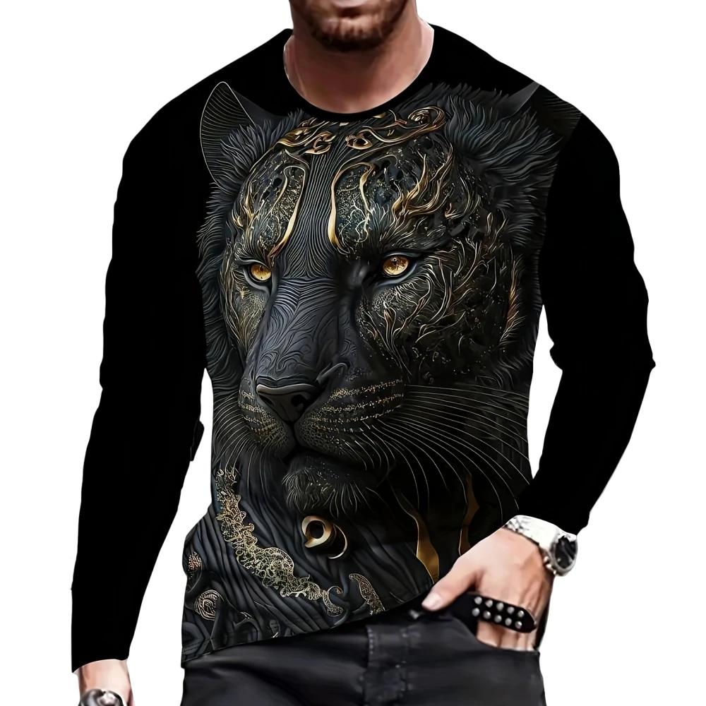 T-Shirt homme impression 3D crâne T-Shirt col rond surdimensionné T-Shirt à manches longues T-Shirts Vintage vêtements de sport vêtements pour hommes