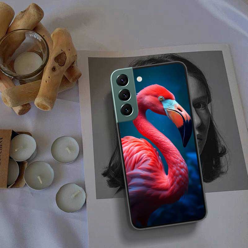 Flamingo Portrait Phone Case For Samsung Galaxy S22 S25 Ultra S21 S10 Plus S26 Edge S20 S23 S24 FE Cover Silicone Soft TPU C