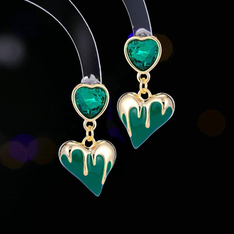 

Серьги-иглы из серебра 925 пробы в стиле ретро с подвесками в виде сердечек для милой девушки, объемные серьги-гвоздики в виде любви