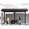 TOMYTEC DioColle 64 1/64 #CarSnap 05a Bus Stop ABS Accessories & PVC Doll & Small Item Set (Assembled)