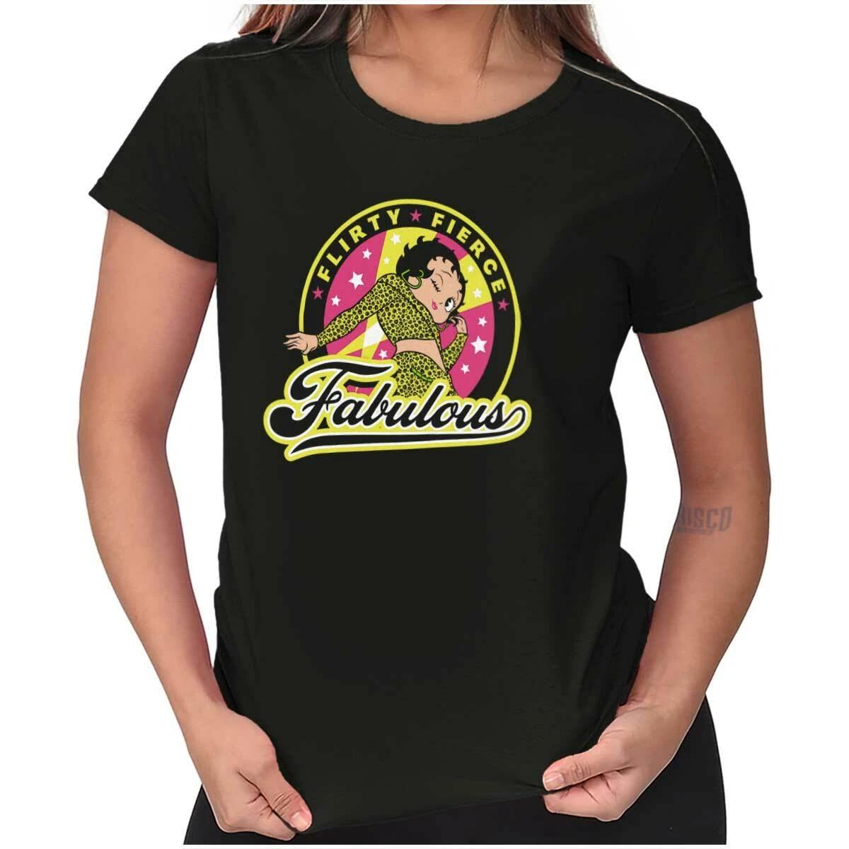 Betty Boop Flirty Fierce Fabulous Cartoon Womens Top Junior Graphic Tee XXL