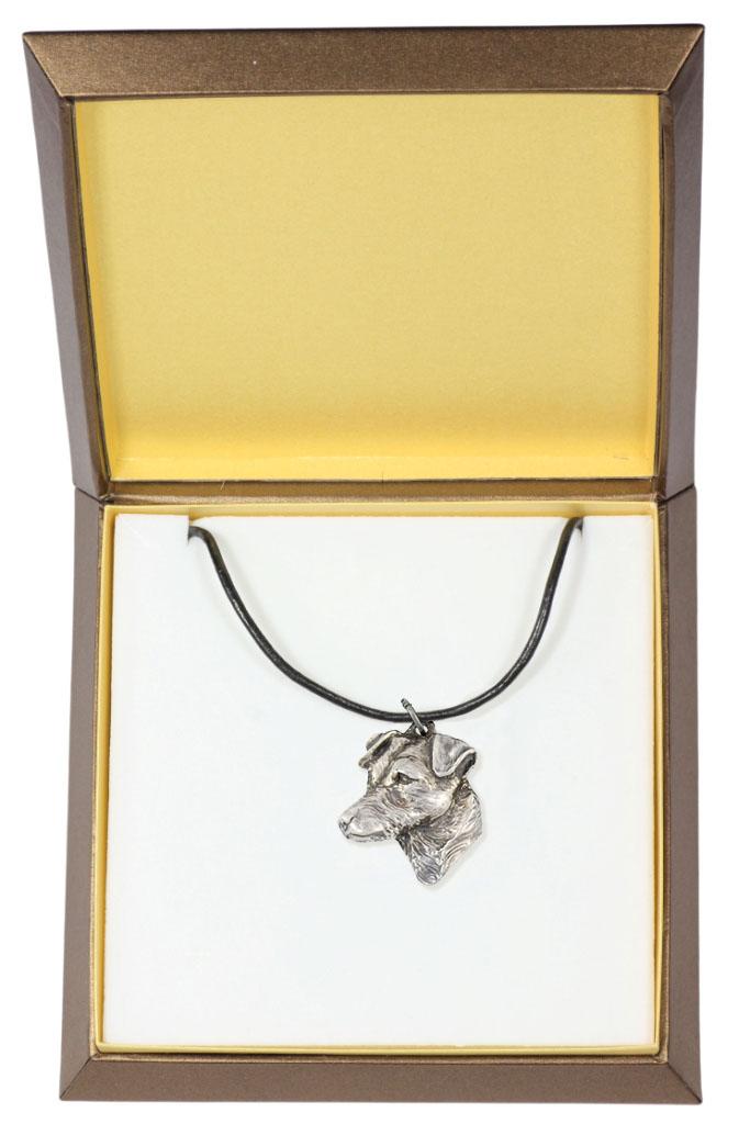 

Джек-рассел-тер єр - намисто-собака в подарунковій упаковці, посріблений медальйон для віяла собаки, ефектний кулон від бренду Art-Dog срібний