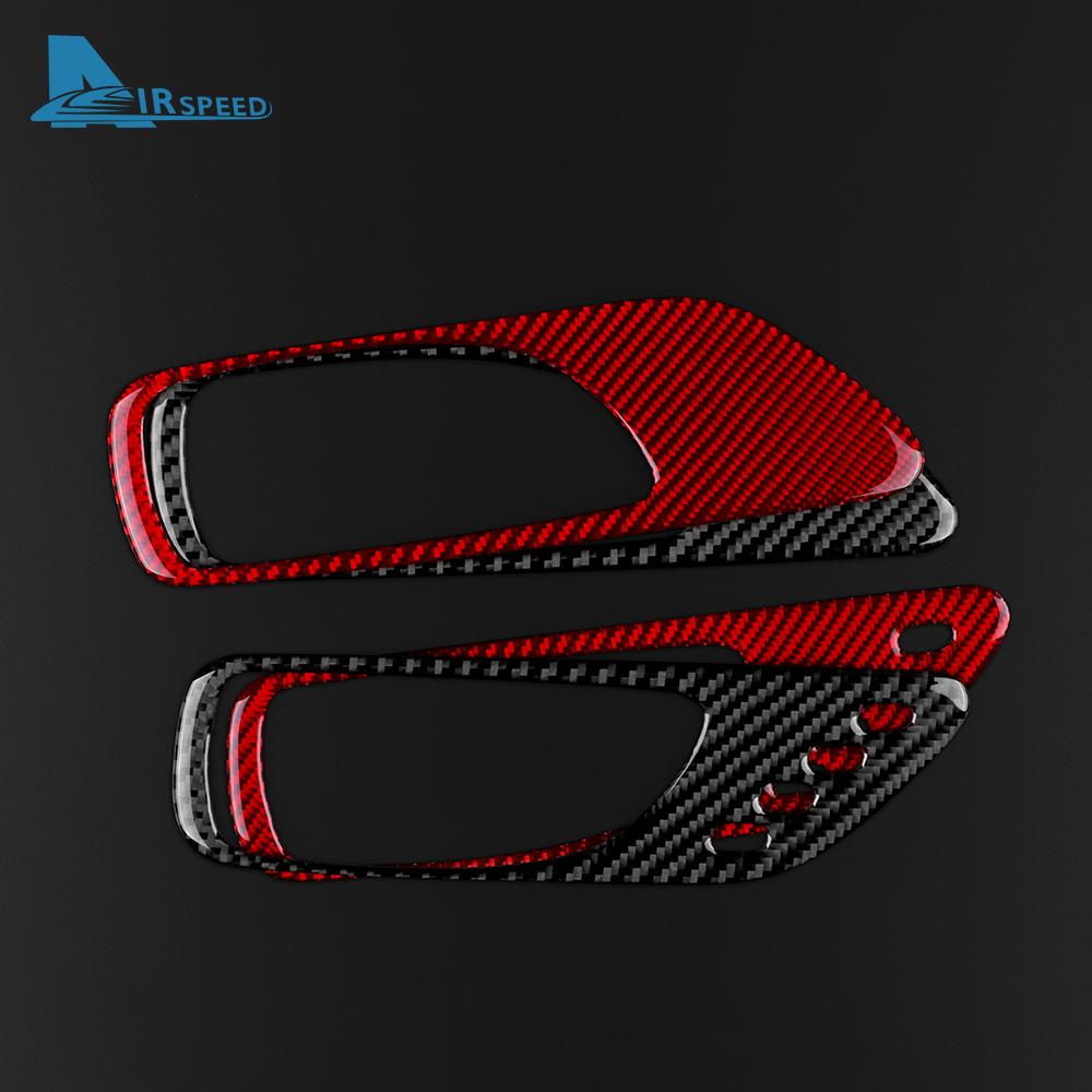 Interior Trim Sticker For Lexus RC300 RC350 RC200T 2015-2022 Real Carbon Fiber Car Door Handle Frame  Decoration