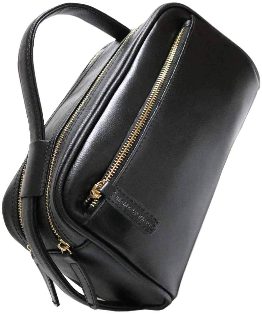

Bercute Men s Black Leather Second Bag with Double Zipper, Genuine Leather, Handbag, Small Clutch Bag, Business Bag (1050881-F-003)