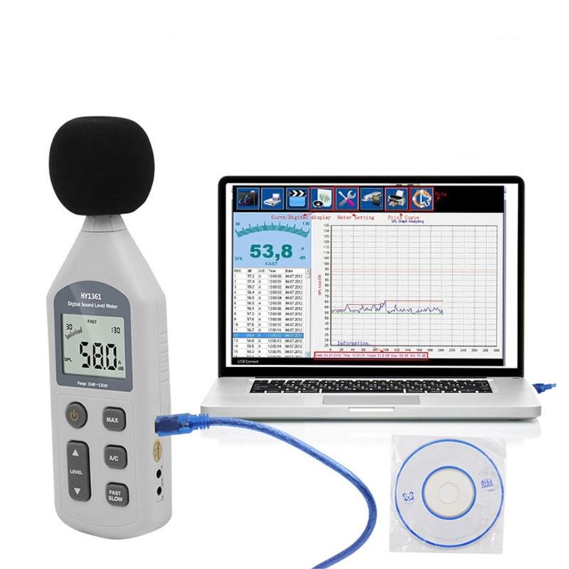 Handheld Decibels Meter Noise Level Tester 30 130dB Weighted with Large LCD Display for Noise Monitoring