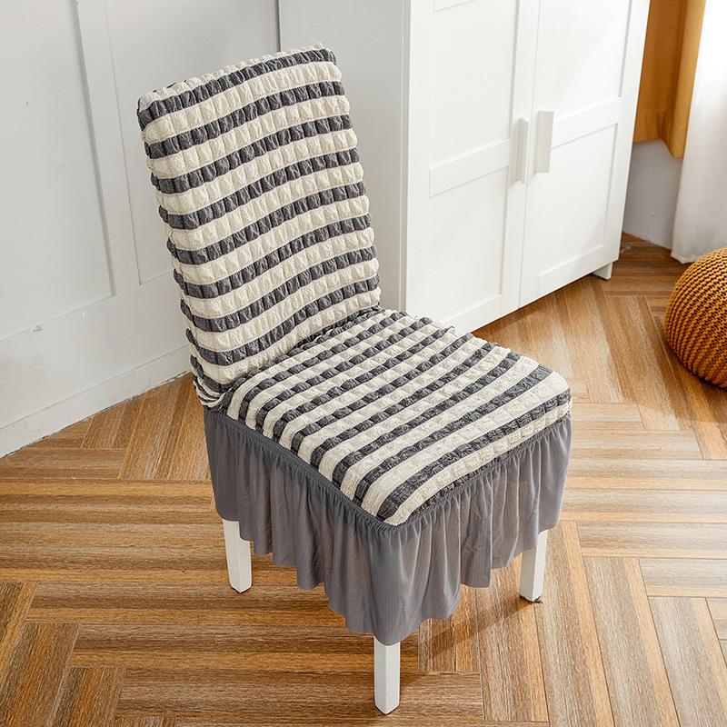 2pcs Chair Covers, Universal Stretch Dining Room Chair Covers With Skirt, Removable Parsons Chair Slipcover For Kitchen Wedding Party Banquet