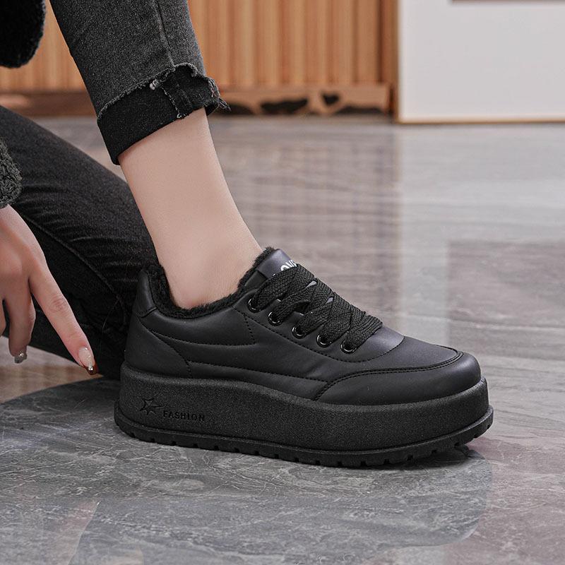 

Winter new velvet thickened warm ins snow boots platform cotton shoes casual shoes MR 35 чёрный