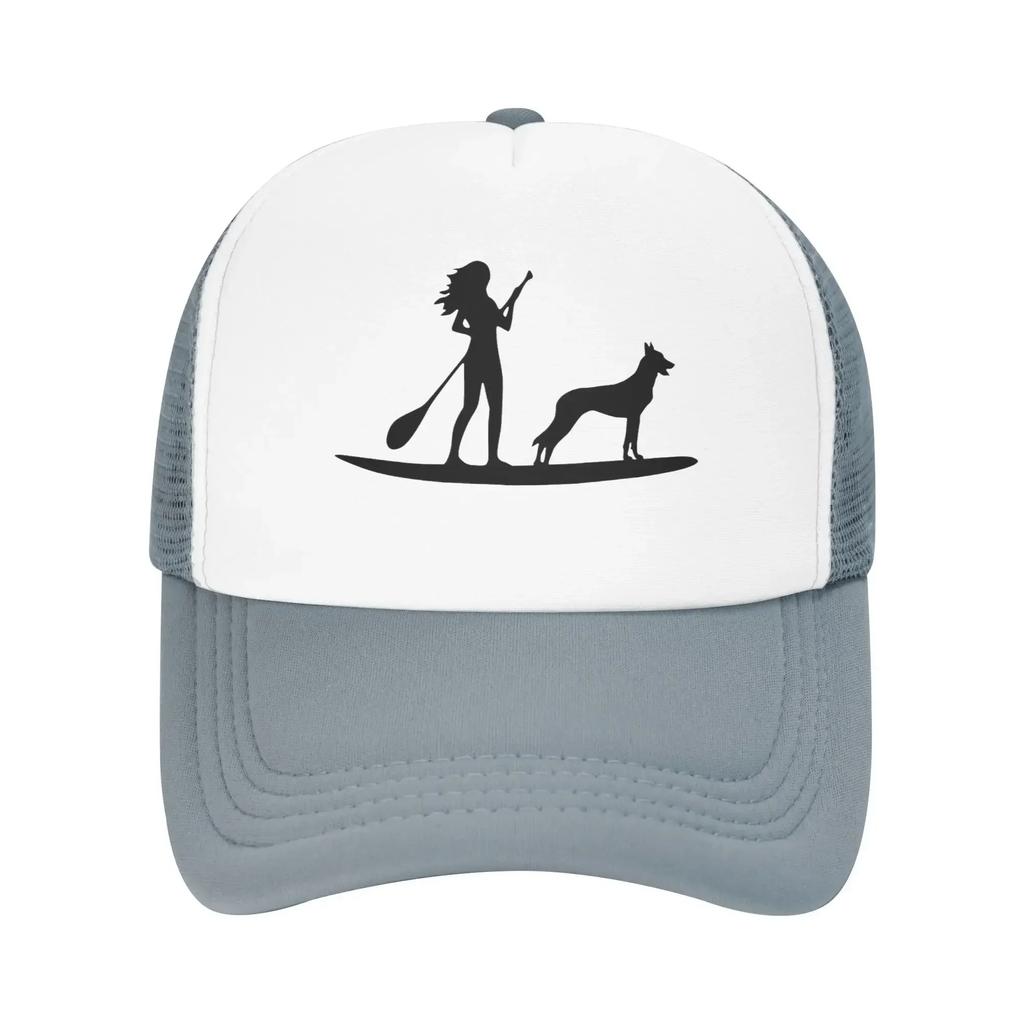 Standup Paddleboarding Belgian Malinois Dog Hiking Mesh Baseball Caps For Mens  Personalized Male Beach Coquette Hat Trucker Cap