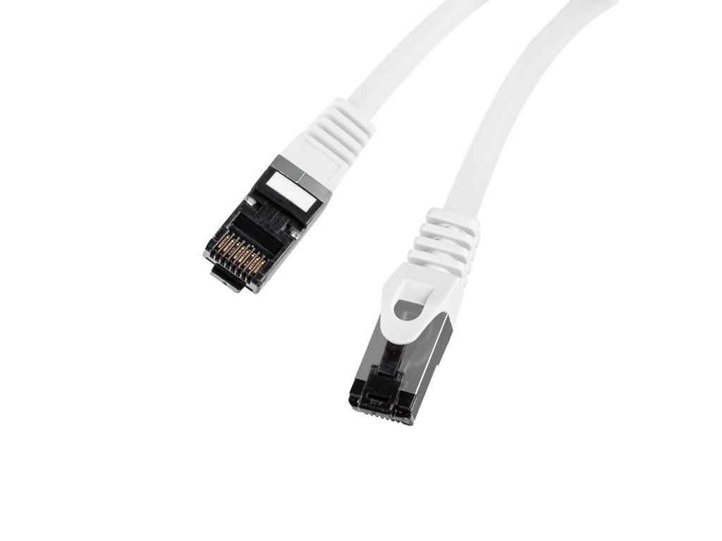 Cable Internet Lan Rj45 Patchcord Cat.8.1 Sftp White 0.25m
