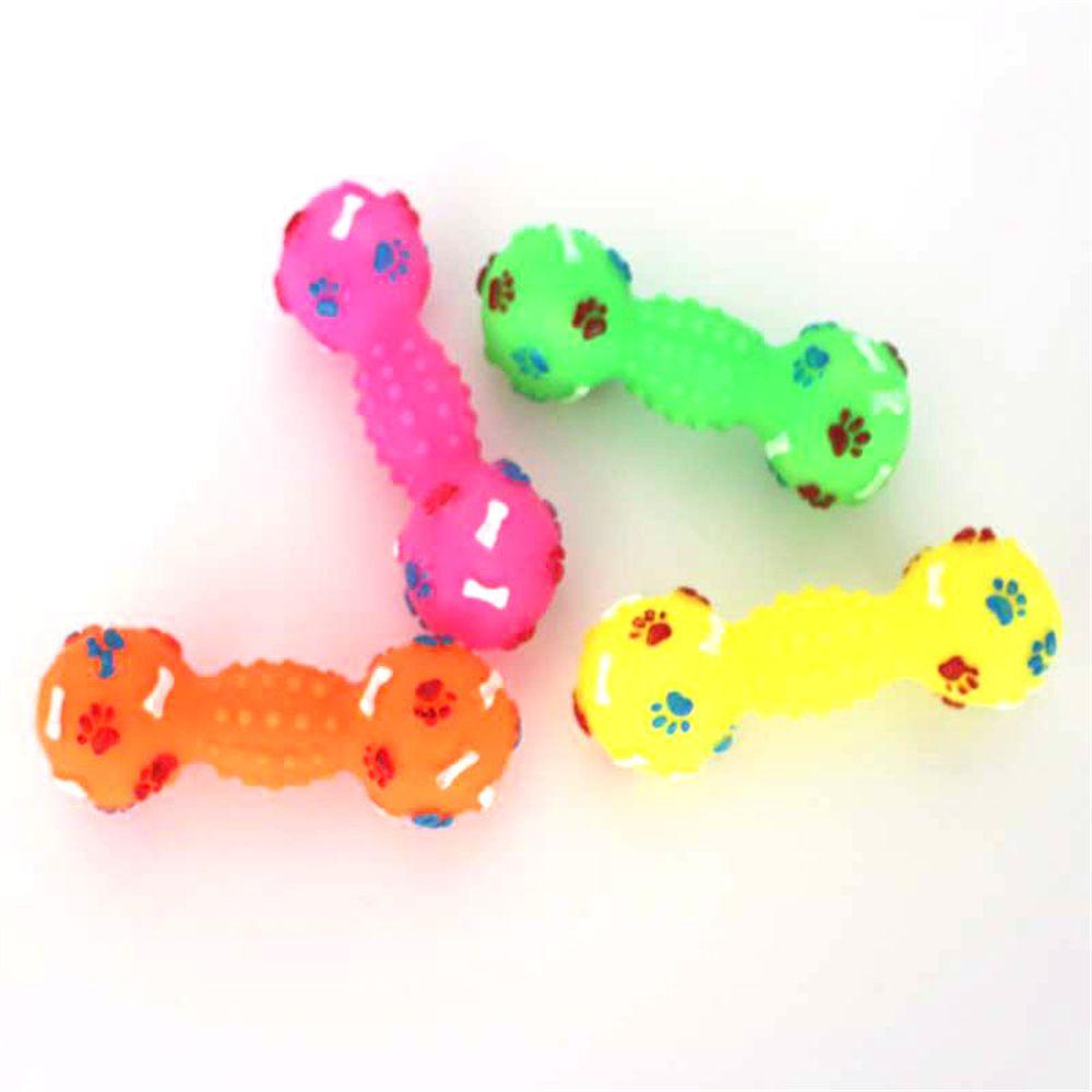 

2 шт., устойчивые к укусам TPR, интерактивные игрушки для жевания собак, игрушки-скрипы, гантели в форме щенка, жевательная игрушка