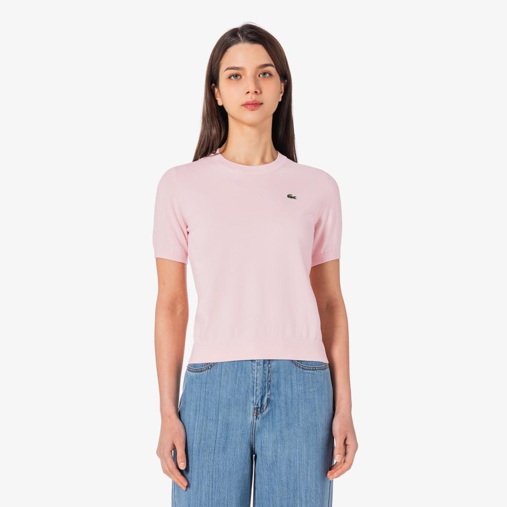 [lacoste] Women's Basic Crewneck Short Sleeve Sweater AF115E-56GADY