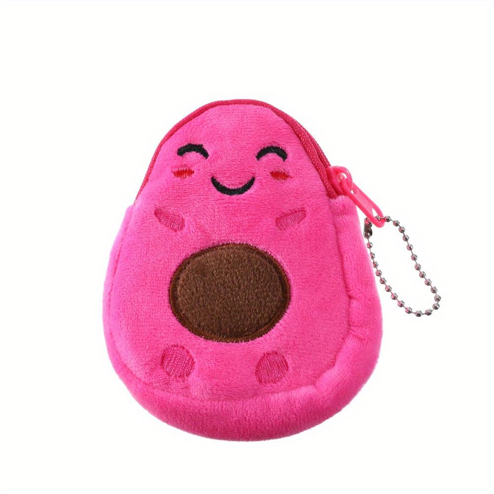 Funny Cartoon Avocado Shaped Purse, Plush Coin Purse, Portable Storage Pouch