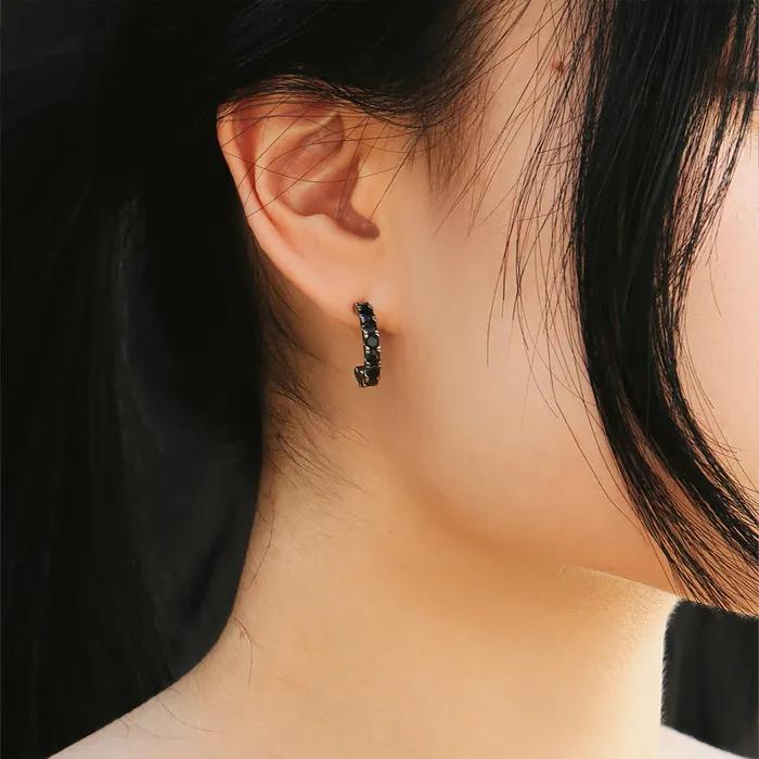 DARK SERIES Tennis Earrings Black